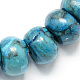 Dyed Synthetic Blue Wave Jasper Stone Rondelle Beads Strands G-S105-8mm-23-1