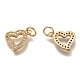 Brass Micro Pave Clear Cubic Zirconia Charms ZIRC-B002-60-3