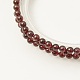 Natrual Garnet Beads Stretch Bracelets X-BJEW-G384-01-2
