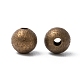 Perles rondes texturées en laiton de couleur bronze antique X-EC248-NFAB-2
