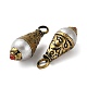 Pendentifs en perles naturelles de style tibétain faits à la main KK-G473-05AG-2