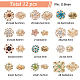 Nbeads 12 Stück 7 Stile mehrfarbige Zirkon-Strass-Knöpfe Blumen-Kristallknöpfe JEWB-NB0001-17-2