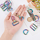 SUPERFINDINGS 12Pcs Rainbow Swivel Hook Claw Clasp Purse Hardware Keychain Hooks with D Rings Snap Hooks Metal Swivel Clasps 26x24x4mm for Lanyard Handbags Bag Making FIND-FH0003-62-3