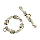 Flat Round Tibetan Style Toggle Clasps TIBE-2204-AS-RS-1