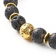 Pierre de lave naturelle galvanisée et perles de howlite synthétiques ensemble de bracelets extensibles pour fille femmes BJEW-JB06924-8