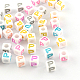 Letter Style Opaque Acrylic European Large Hole Cube Beads OPDL-S073-P-1