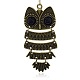 Alloy Resin Owl Big Pendants TIBEP-M001-24AB-NF-1