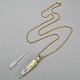 Electroplate Natural Quartz Crystal Perfume Bottle Pendant Necklaces NJEW-I239-01-4