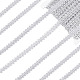 スパークル編組ポリエステルレーストリム  服飾材料  銀  3/8~1/2インチ（11~12mm）  22.5ヤード/カード OCOR-WH0079-24B-1