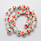 Cherry Pattern Handmade Lampwork Round Beads Strands LAMP-L045-12mm-02-2