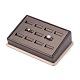 Puレザーリングディスプレイでクローバーされた木製  スポンジと紙カード付き  長方形  ブラック  12.6x17.3x5.6cm RDIS-F003-02A-1