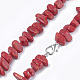 Colliers de perles de corail de bambou de mer (imitation corail) NJEW-S414-18-2