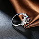 トレンディなオーバル真鍮キュービックジルコニア指輪指輪  サイズ8  プラチナ  18.1mm RJEW-BB17138-8-6