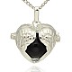 Silver Color Plated Brass Hollow Heart Cage Pendants KK-J241-05S-1