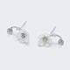 Accessoires de clous d'oreilles en 925 argent sterling avec micro pavé zircone cubique STER-F043-009P-1