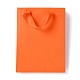 長方形の紙袋  ハンドル付き  ギフトバッグやショッピングバッグ用  レッドオレンジ  16x12x0.6cm CARB-F007-03A-2