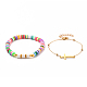 Ensemble de bracelets extensibles et de bracelets à liens croisés latéraux BJEW-JB05341-01-1
