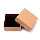 クラフト紙のアクセサリー箱  中に黒いスポンジを入れて  正方形  バリーウッド  3x3x1-3/8インチ（7.6x7.6x3.5cm） CON-WH0080-33A-2