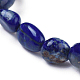 Naturales lapis lazuli de perlas pulseras elásticas BJEW-K213-18-3