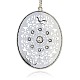Antique Silver Plated Alloy Oval Big Pendants ALRI-N021-06-2