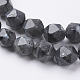 Brins de perles de larvikite noires naturelles G-J376-47A-10mm-3