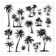 GLOBLELAND Coconut Tree Clear Stamps for DIY Scrapbooking Decor Tropical Tree Silhouette Transparent Silicone Stamps for Making Cards Photo Album Decor DIY-WH0372-0008-8