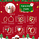 Nbeads 18 Uds 6 6 estilo Papá Noel y árbol de Navidad y flores y ciervos y bastón de caramelo juego de anillos ajustables esmaltados RJEW-NB0001-03-2