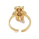 Открытое кольцо-манжета медведя из кубического циркония RJEW-P083-01G-01-3