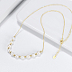 Ожерелье-подвеска из натурального жемчуга и 925 цепочки стерлингового серебра NJEW-I124-147-2