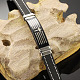 Fashion Cross Scripture Stainless Steel Bracelets BJEW-N0001-128-3