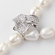 Natural Pearl Beaded Necklaces NJEW-R249-03-2
