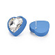 Aretes de corazón con rhinestone de cristal con 925 alfiler de plata esterlina para mujer MACR-S275-038A-3