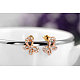 Butterfly Real Rose Gold Plated Fashion Tin Alloy Austrian Crystal Stud Earrings EJEW-AA00057-41-3