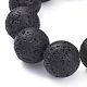 Braccialetti elasticizzati con perle di roccia lavica naturale BJEW-G623-02-18mm-2