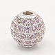 Thistle CZ Jewelry Findings Brass Micro Pave Cubic Zirconia Round Beads ZIRC-M015-13-NR-2
