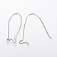 304 Stainless Steel Hoop Earrings Findings Kidney Ear Wires X-STAS-H434-46P-2
