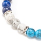 Bracelet extensible à perles rondes en pierres précieuses naturelles et synthétiques pour femme BJEW-JB08336-8