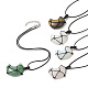 Colliers pendentif lune de pierres précieuses mixtes pour femmes NJEW-JN04270-1