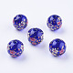Flower Picture Printed Glass Beads GLAA-E399-12mm-E03-2