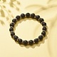 Bracelet extensible en pierre de lave naturelle avec des perles de strass en cristal BJEW-JB08191-02-2