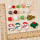 DICOSMETIC 43Pcs Christmas Focal Silicone Beads Colorful Round Beads Christmas Snowman Snowflake Silicone Beads Set Keychain Making Kit for Pen Christmas Decor Jewelry Making SIL-HY0001-24-3