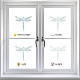 GORGECRAFT 6Pcs Rainbow Window Clings Dragonfly Pattern Window Decals Static Non Adhesive Collision Proof Glass Stickers Vinyl Film Home Decorations for Sliding Doors Windows Prevent Birds Strikes DIY-WH0304-221D-4