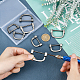 WADORN 8Pcs 2 Style Alloy D Rings FIND-WR0003-22B-5
