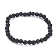 Natürliche Lava Rock Perlen Stretch Armbänder, Runde, Innendurchmesser: 2-1/4 Zoll (5.8 cm), Perle: 6~6.5 mm