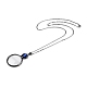 Flache runde Glaslupenanhänger-Halskette für Frauen NJEW-K125-01B-04-2