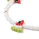 Glassamen geflochtenes Wassermelonen-Armband für Frauen BJEW-TA00140-02-4