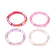 Set di braccialetti elasticizzati in tubo curvo acrilico 4 pz 4 colori per donna BJEW-JB09305-01-1