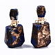 Pendentifs flacons de parfum ouvrants en bronzite synthétique et lapis lazuli assemblés G-S366-059A-4