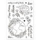 GLOBLELAND The World Earth Day Theme Clear Stamps Earth Moon Silicone Clear Stamp Seals for Cards Making DIY Scrapbooking Photo Journal Album Decor Craft DIY-WH0167-56-634-8
