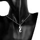 Silver Color Plated Brass Cubic Zirconia Heart Pendant Necklaces for Women NJEW-BB00677-5